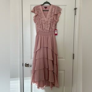 Vince Camuto Dusty Rose Layered High-Low Dress